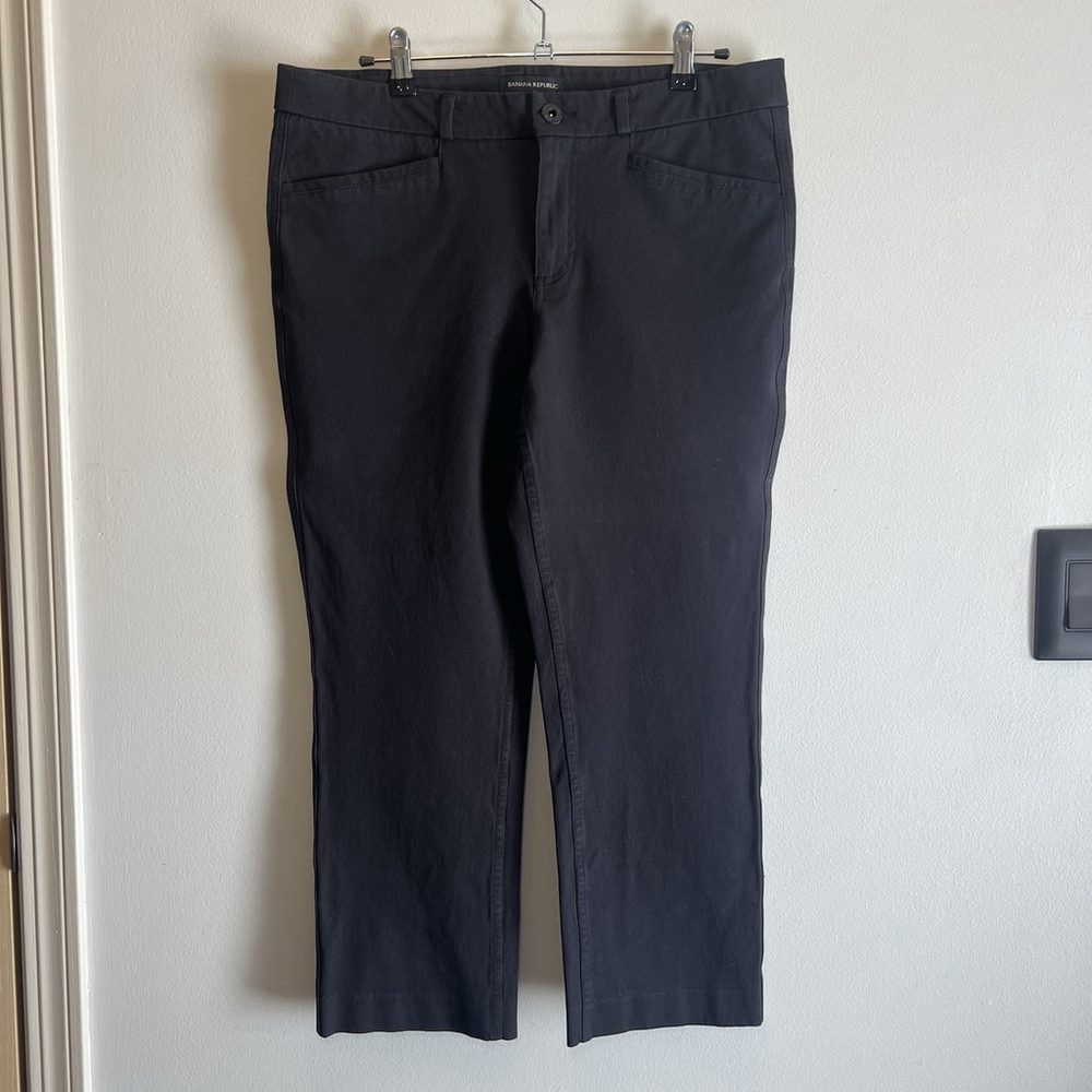 Banana Republic Womens Slim Straight Chino Pants Black Size 10 Slash Pocket - Picture 2 of 11